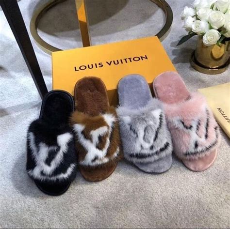 louis vuitton slipper replica|Louis Vuitton fluffy slippers.